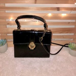 Vintage Black Patent Leather Purse